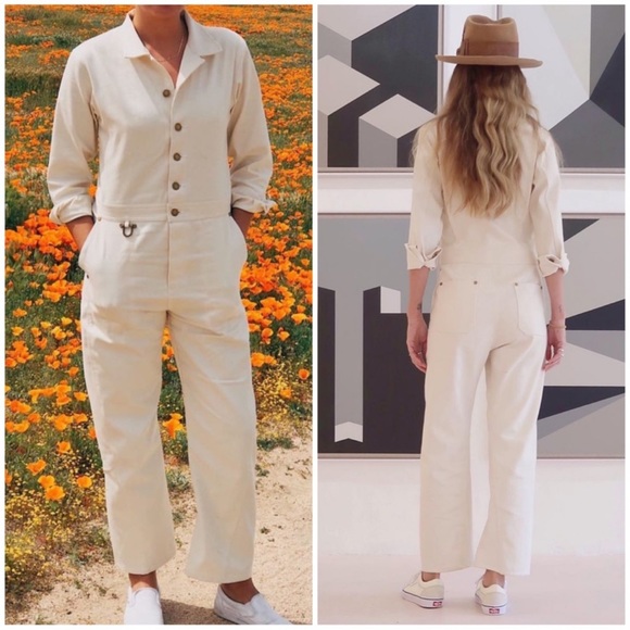 The Only Jane Jump One Jumpsuit in Ecru Denim size 6 like new condition - Picture 2 of 8